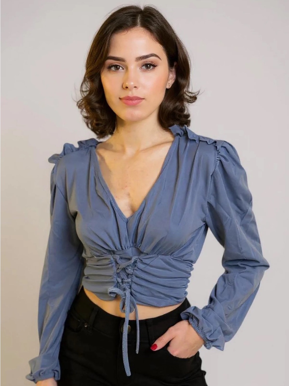 Ever B Scrunched Waist Top